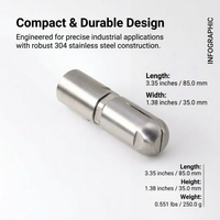 304 Stainless Steel Rotating Spray Nozzle for Industrial Cleaning, Narrow Angle Fan Misting, Compact Dust Suppression Tool