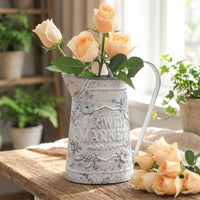Vintage Floral Watering Can Distressed Finish Rustic Iron Watering Can Easy to Home Decor