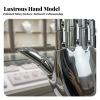 High Gloss Surface Electroplated Hand Model Elegant Decoration Jewelry Display Hand Stable Base Bracelet Holder Stand Stylish Design for Retailers, Crafting Professionals, Collectors, Trade Exhibition Booth, Trade Exhibition S, Countertop, Dressing Table
