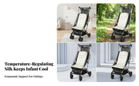 Headrest Area Ice Silk Stroller Cushion Fitted Contoured Seat Liner Paw-Print Motif Cooling Seat Insert Woven Texture