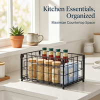 Pull Out Wire Basket, Pantry Organization Wire Basket, Space Saving Wire Basket, Home Organizer Wire Basket, Foldable Carbon Steel Storage Basket
