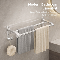 Towel Rack Wall Mounted for Bathroom Organization, Space Aluminum No Drill Storage, Toilet Bar for Washroom, for Homeowners with Various Lengths
