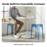 Stackable Transparent Square Stool Thickened and long-specter stooling Transparent phantom Stool Space-Saving Backless Chair Easy to Clean for Apartment Dwellers, Interior Designers, Dining Room, Small areas, Home Bar, Restaurant