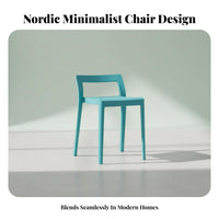 Armless Dining Chair Nordic Minimalist Design Molded Lowrear Chair Thickened and Sturdy Indoor Seating for Adults, Kitchen, Restaurant, Cafe
