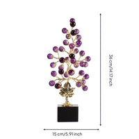 Crystal Grape Tree with Pedestal Tabletop Grape Tree Ornament Glossy Fruit Ornament for TV Cabinet
