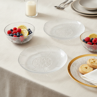 Lead-Free Crystal Glass Fruit Bowl and Snack Plate Set