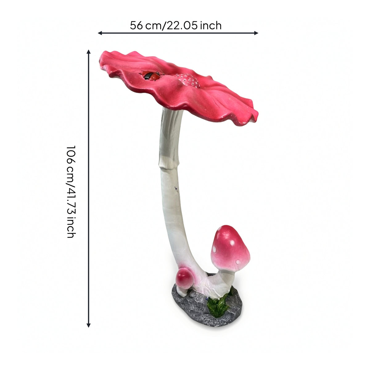 Fungus Statue Stone-Look Fungus Sculpture Outdoor Decor Weather Resistant Yard Art Whimsical for Gardeners, Flower Bed