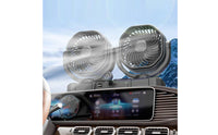 Dual Head Car Fan Clamp Mount Dashboard Clip Fan Adjustable Speed
