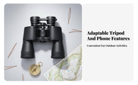 Large 50mm Objective Lens 7x50 Binoculars Tripod Mountable High Power Binoculars Wide Angle Optical Instrument Comfortable Grip for Outdoor Enthusiasts, Concert Goers, Concerts, Sporting Events, Camping, Stargazing