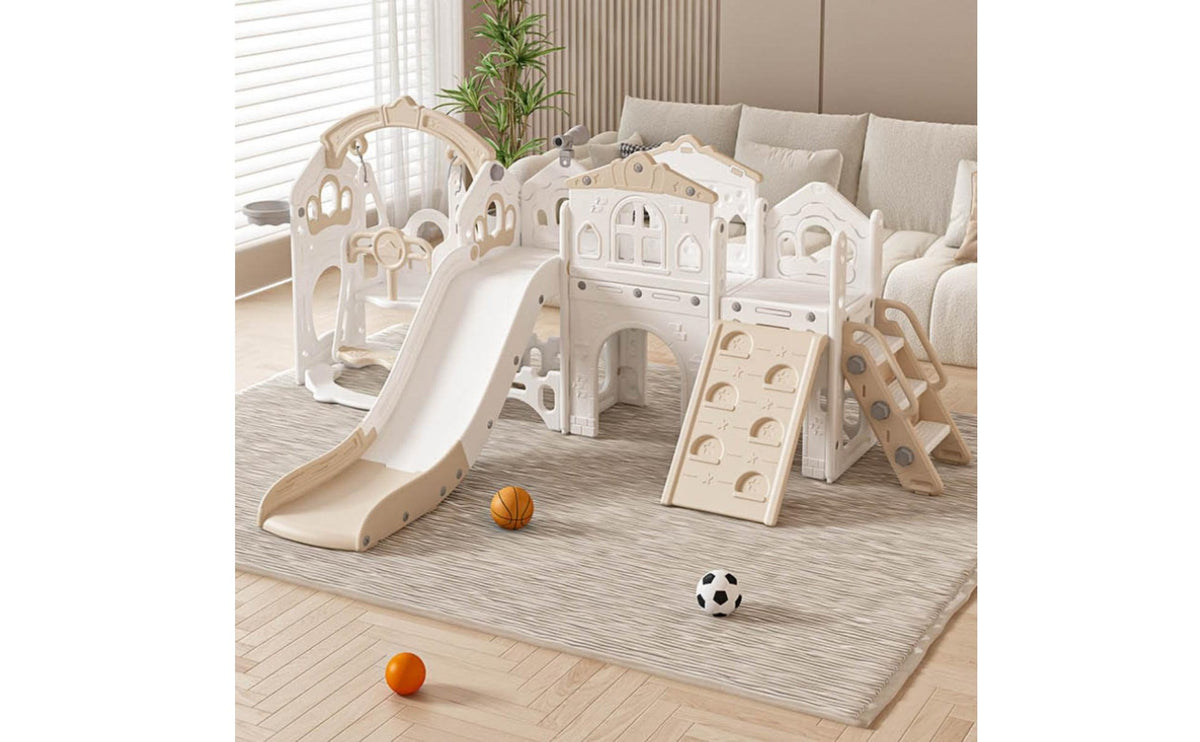 Material Indoor Slide and Swing Set Easy Assembly Toddler Climber and Slide Playset Develops Physical Skills Indoor Outdoor Playground Phthalate-Free-Safe for Toddlers, Infants, Home, Playroom