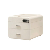 Desktop Drawer Cabinet Lockable Storage Cabinet with Lock Milky White Document Storage Box with Drawers for Office