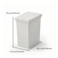 Trash Can with Press Push-down Lid Minimalist Trash Bin with Press Lid Rectangular Waste Bin for Bedroom