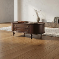 Coffee Table with Two Drawers Finish Coffee Table with Drawers Vintage-Influenced Furniture for Homeowners, Living Room, Reading Corner