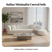 Semicircular Sofa Italian influenced Couch Curved Home Styling Furnishing for Interior Designers, Business Owners, Living Room, spa, Reception Area