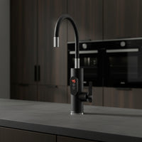 Instant Tankless Water Heater Faucet Gooseneck Faucet with Digital Display Electric Heating Tap Deck Mounted for Homeowners