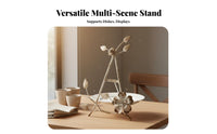 Elegant Design Wrought Iron Plate Stand Two-Way Use Floral Flower Display Easel Sturdy Construction for Home Decorators, Desktop, Kitchen