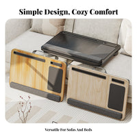 Lightweight Laptop Table for Bed Multi-Functional Cushioned Lap Desk Ergonomic Design for Students, Teleworking Workers, Car, Travel