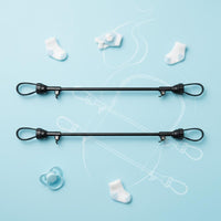 2 Pieces Adjustable Length Twin Stroller Connector Kit Easy Assembly Double Stroller Joiner Set for Parents of Twins