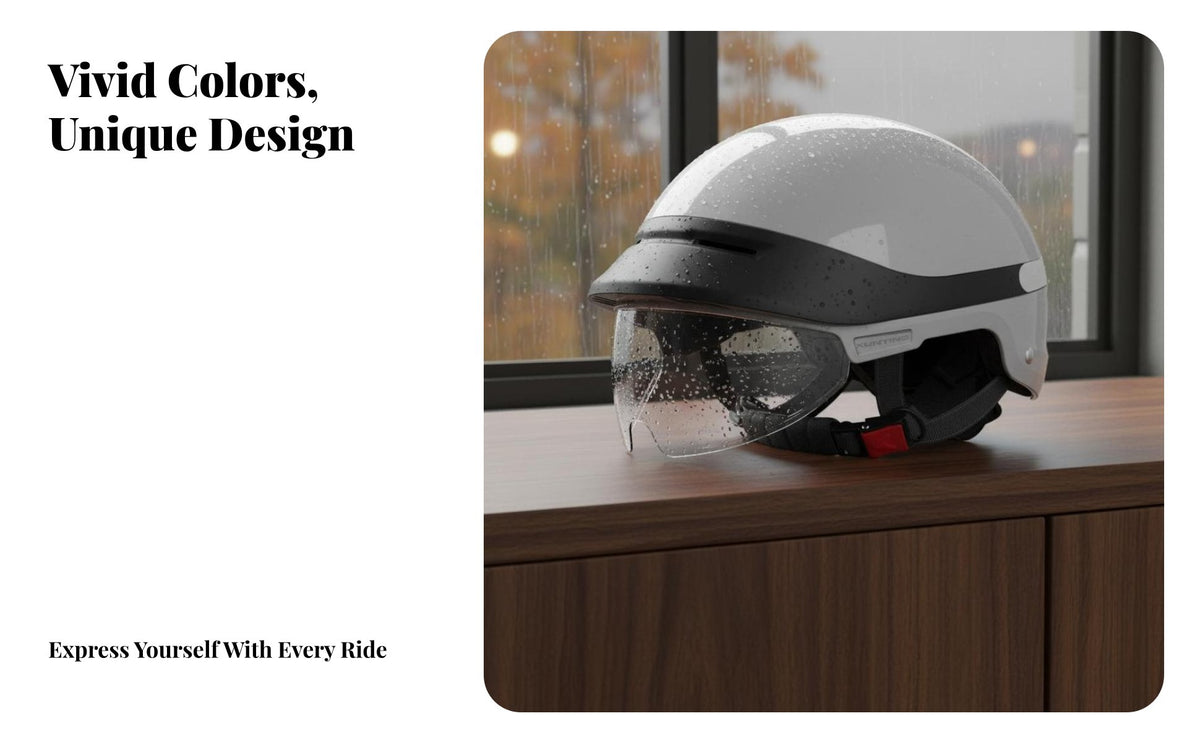 Unisex Half Helmet 3C Certified Adjustable Half Shell Helmet All Season Guarding Headwear for Women, Commuters, City Commuting, Street Riding