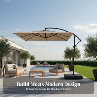 Large Coverage Offset Patio Umbrella Protection Cantilever Umbrella Adjustable Angle Freestanding Sun Canopy Easy Tilt Adjustment for Gardeners, Homeowners, Business Owners, Beach, Poolside, Backyard, Deck