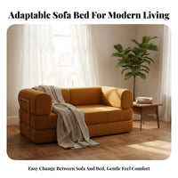 Pull-Extendable Couch Bed Foldable Design Upholstered Pull-Extendable Daybed Retro & Design Sleeper Sofa for Apartment Dwellers, Homeowners