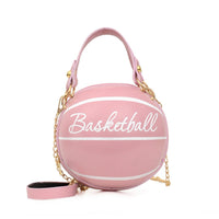 Basketball-Shaped Purse Faux-Leather Basketball Handbag Sporty Crossbody Shoulder Bag with Shoulder Strap for Concerts