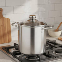 stainless steel Deep Fryer PotEasy to Clean Fry Pot Glass Lid Cookware for Home Kitchen
