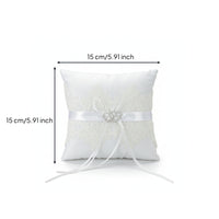 Wedding Band Pillow White Band Bearer Pillow Soft for Engagement Party