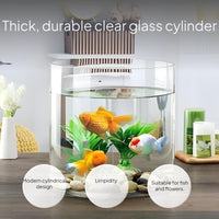 Thick glass cylinder vase