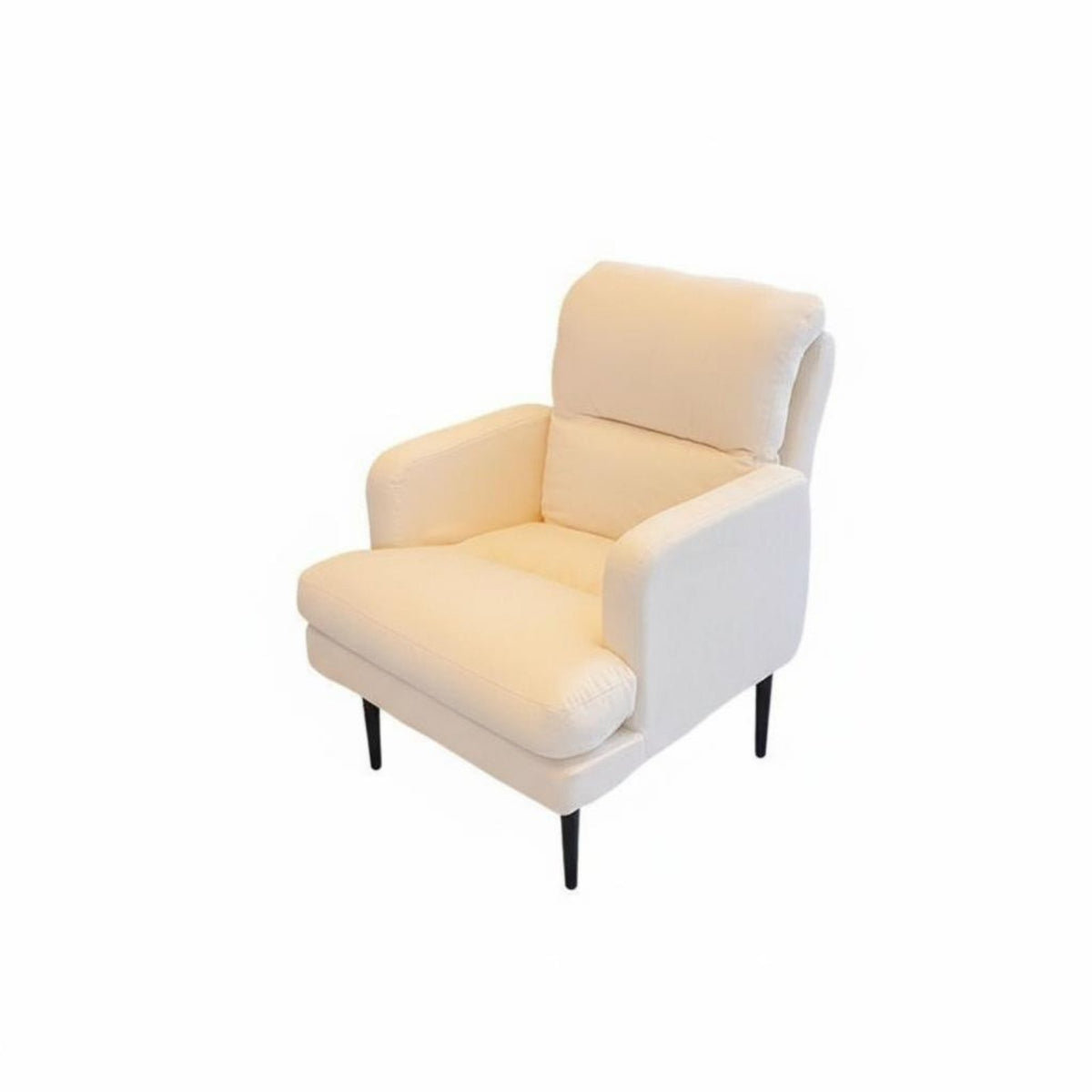 Foldable Adjustable Reclining Lounger Spacious Seat Adjustable Backrest Chaise High-Density Foam Filling Single Sofa Ergonomic Support for Apartment Dwellers, Young Adults, Book Lovers, Balcony, Bedroom, Home Creamice