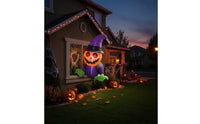 Whimsical Inflatable Ghost with Witch Hat Cute Halloween Inflatable Ghost Adorable Decoration Playful for Homeowners, Retailers, Window Display, Storefront, Indoor