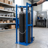 Portable Gas Cylinder Cart with Wheels and Handle for Single or Double Bottles