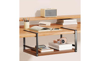 No-Drill Under Desk Hanging Organizer, Open Shelf Storage Rack for Dorm