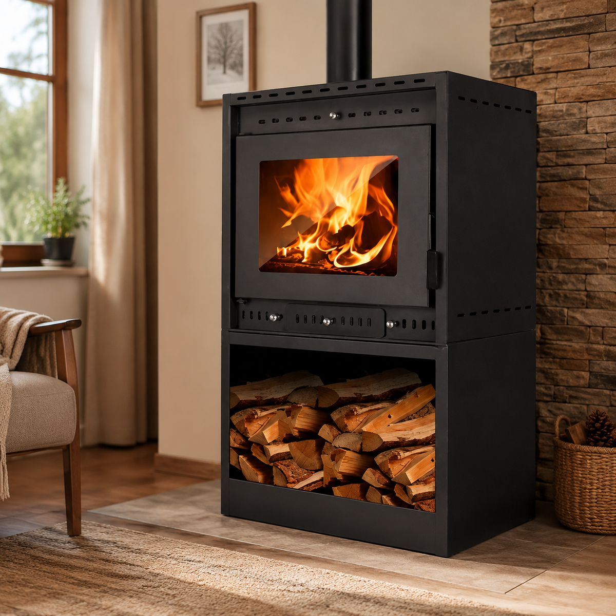 wood-burning stove