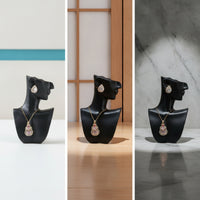Matte Black Necklace Display Bust Resin Display Bust with Base Simple Necklace Organizer Balanced for Jewelers