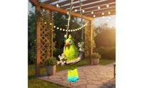 Parrot on Swing Decoration Realistic Design Resin Parrot on Swing Cockatoo Garden Figurine Long-Lasting Lively Hues for Patio