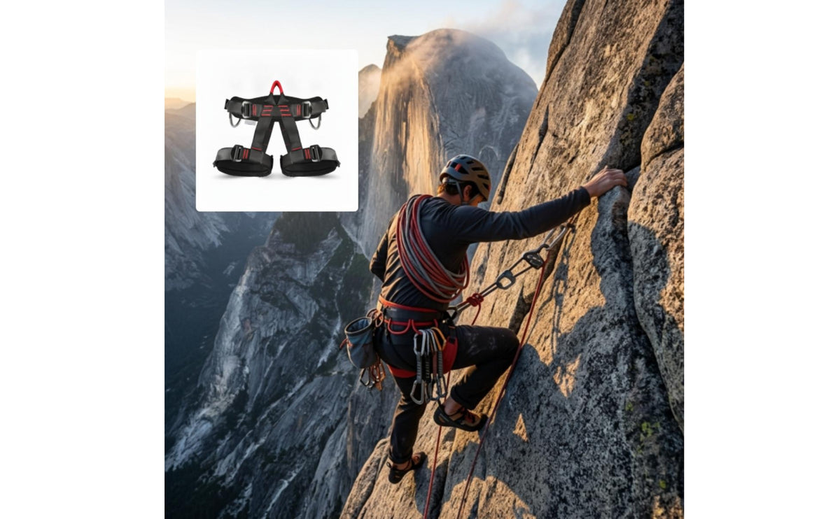 Climbing Sit Harness with Padded Waist High Strength Strong for Climbers, Climbers, Mountaineering