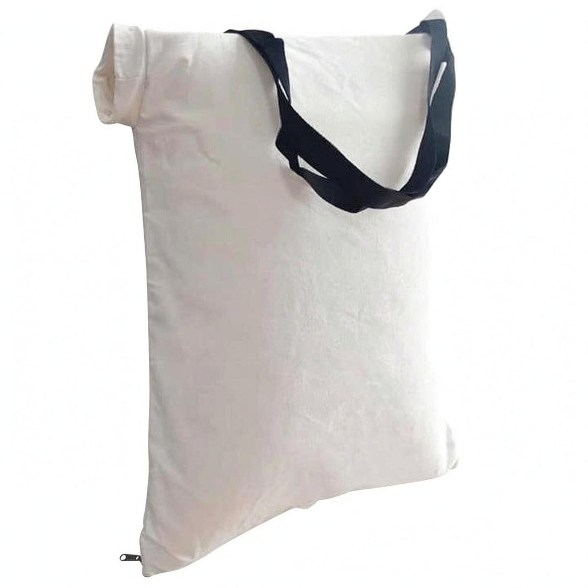 Replacement White Sack Textile Bag Zipper Closure Adjustable Shoulder Strap