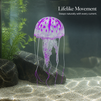 Artificial Jellyfish Aquarium Ornament Silicone Floating Decoration for Fish Tank