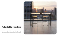 Waterproof Narrow High-Top Table Sun-Proof Outdoor Furniture Weather-Resistant for Apartment Dwellers, Entertainers, Balcony, By the Window, Hotel, Outdoors