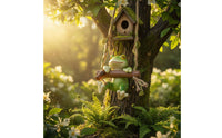 Frog Swing Decoration Cute Frog Ladder Hanger Resin Outdoor Decor for Garden