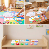 Math Cards with Counters Counting Toy Hands-on for Classroom, Playroom