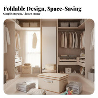 Foldable textile Box with Lid Large Capacity Foldable textile container with Lid