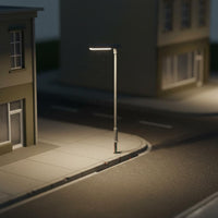 Miniature Railway Train Lamp Post LED Street Lamp Model DIY Single Head Road Illuminated Steel Column Miniature Street Light for Hobbyists, Diorama