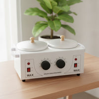 Double Depilatory Warmer Electric Double Pot Depilatory Heater Appliance Professional Adjustable Temperature for Estheticians