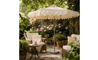 Round Patio Umbrella Double-Layer Patio Umbrella Eggshell