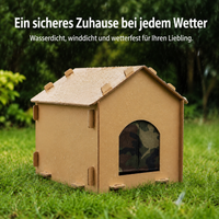 Large Green Cat House, 4-Season Cat Shelter with Cat Flap, Insulated & Waterproof, with Asphalt Roof & Foldable Roof