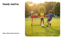 Portable Soccer net Fiberglass Frame Foldable Kids Soccer net Ground Stakes Included for Beginners, Young Children, Park