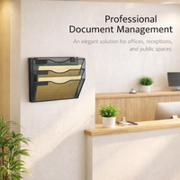3 Tier Wall Mounted File Holder, Metal Document Rack for Office Storage, Hanging Magazine for Students and Home