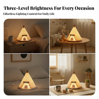Warm Glow Tent-Shaped Night Light Type-C Charging Silicone Night Lamp Dimmable Home Lighting Portable